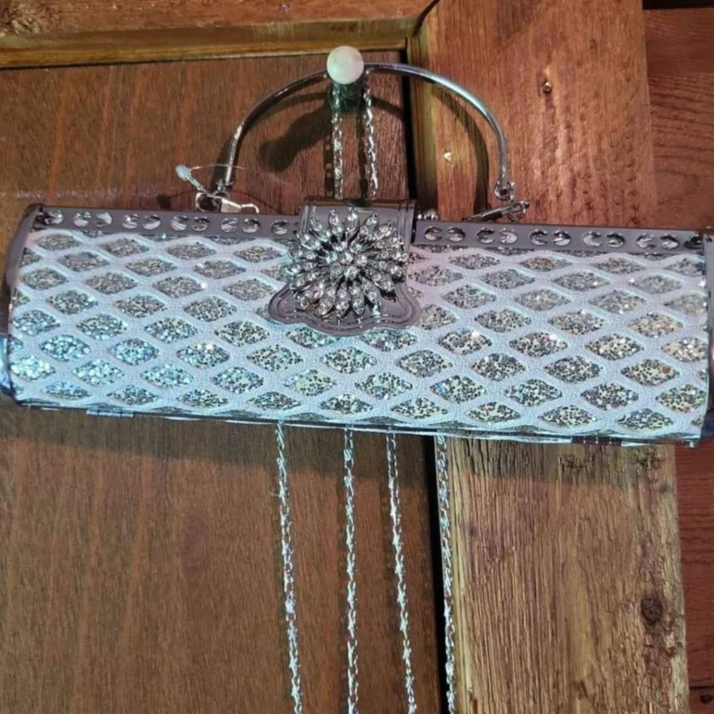 Elegant Silver Clutch Bag